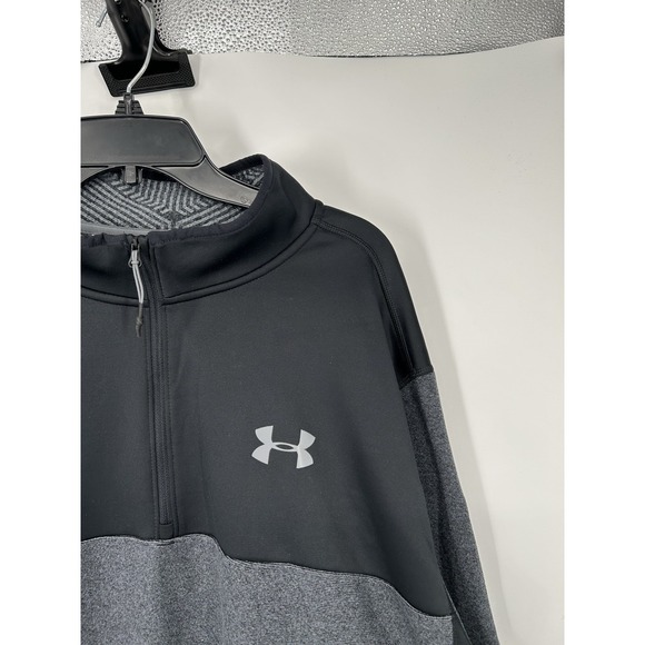 Under Armour Quarter 1/4 Zip Pullover Coldgear Infared Loose Black 4XLT 4XL Tall - Picture 7 of 9